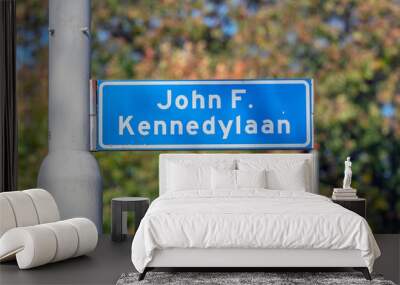 Street Sign John F Kennedylaan At Apeldoorn The Netherlands 2018 Wall mural