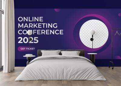 Corporate business conference web banner template Wall mural