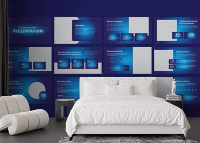 Creative business presentation slides template design set
 Wall mural