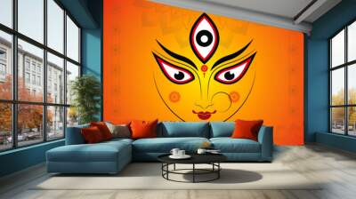 happy durga puja illustration background design Wall mural