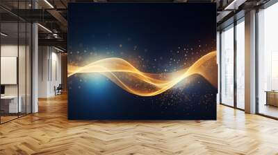 Abstract shining wave background. Electric wires. Vector illustration Wall mural