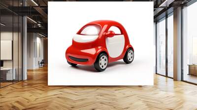 isolated plastic toy car 3d white background Wall mural