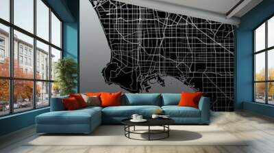 Los Angeles California City Map Wall mural