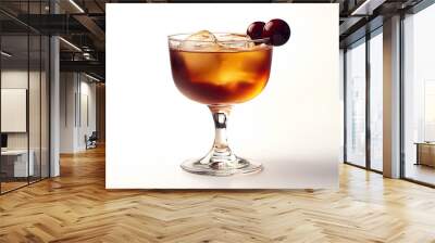 Manhattan cocktail isolated on white background Wall mural