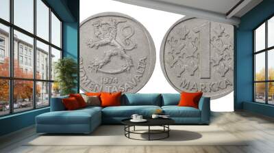 Markka, Finland Currency, isolated on White Background Wall mural