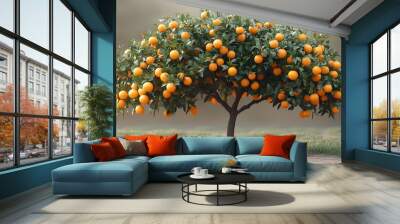 Orange Tree with Ripe Fruit Wall mural