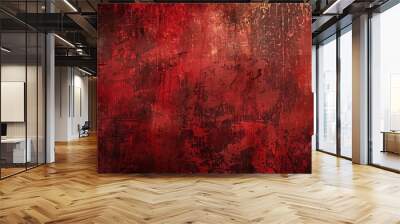 Texture red grunge Wall mural