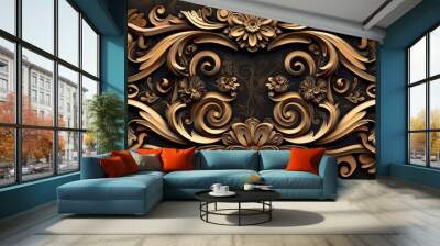 The design illustration of a vintage paper banner Wall mural