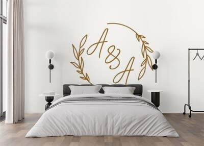 AA wedding initials logo design Wall mural