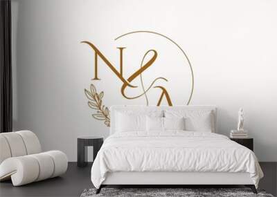 NA initial wedding monogram logo Wall mural