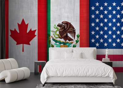 World Cup country flag Canada, United States, Mexico, AI Wall mural