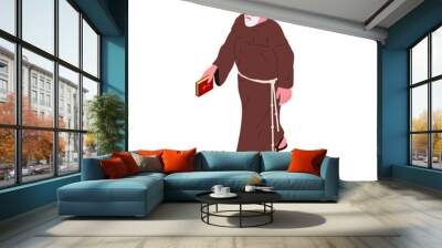 Isometric vector illustration of a Christian religious man, priest or monk. Wall mural