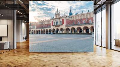 krakow cloth hall at sunrise time. Wall mural