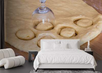 Raw pastry for mini paczki. Wall mural