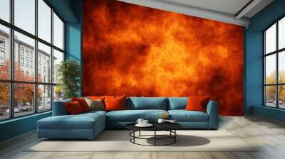 Illustrated dark red fire flames copy space background. Wall mural