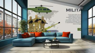 armed forces vector concept in flat design Wall mural