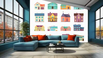 Big Set of Houses, Buildings and Architectures Wall mural