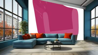 Coffeehouse element of furniture soft chair isolated on white. Contemporary armchair in pink color exterior of interior object for restaurant. Creative idea with comfortable sitting symbol vector Wall mural