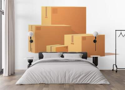 Containers of Different Size, Carton Storage Boxes Wall mural