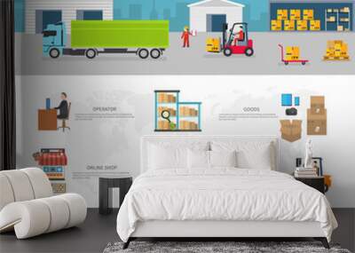 Delivery of Goods Logistics and Transportation Wall mural