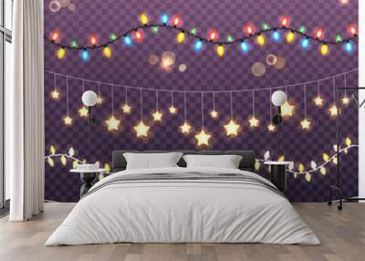 Garlands Collection on Transparent Background Wall mural