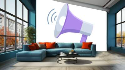 Megaphone loudspeaker for announcements isolated icon vector. Bullhorn for making public messages in loud voice, flat style design retro item for noise Wall mural