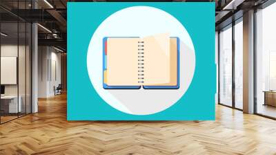 Open notebook icon Wall mural