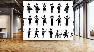 Set of Icons Business Woman Vector Illustration Wall mural