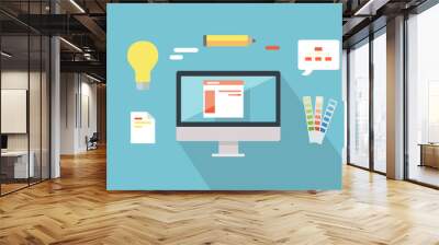 Web Design Conceptual Vector in Flat Style Wall mural