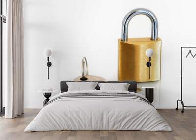 brass padlock and keys Wall mural