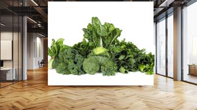 Leafy Green Vegetables Isolated Wall mural