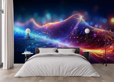 abstract AI neural network concept, artificial intelligence background banner header illustration Wall mural