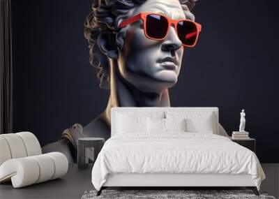 classical marble statue wearing sunglasses Wall mural