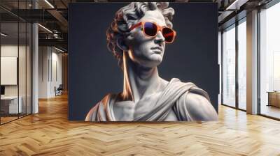 classical marble statue wearing sunglasses Wall mural