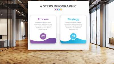 Business Infographic design template Vector with icons and 4 four steps or options. Can be used for process diagram, presentations, workflow layout, banner, flow chart, info graph, background Wall mural