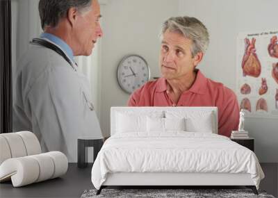 doctor explaining heart to elderly patient Wall mural