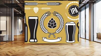 Craft Beer Design Elements
Set of vector illustration design assets to use for beer promotion labels posters, etc. Wall mural