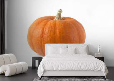 Bright orange pumpking on white background  Wall mural