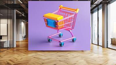 Shopping cart 3D Wall mural