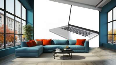 laptop computer isolated on white Wall mural