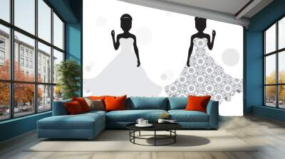 bride silhouette Wall mural