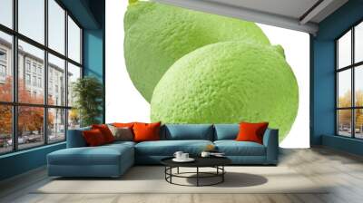 Two fresh lime fruits isolated on white background Wall mural