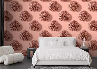 Vivid fresh vegetables pattern on colourful background Wall mural