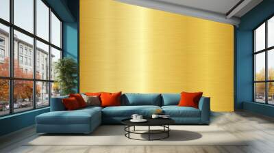 Brushed metal texture. Vector gold background. Seamless gold metal texture. Wall mural