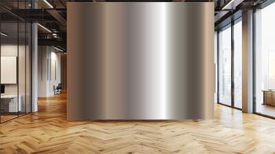 Seamless shiny metal gradient texture. Vector horizontal steel background. Wall mural