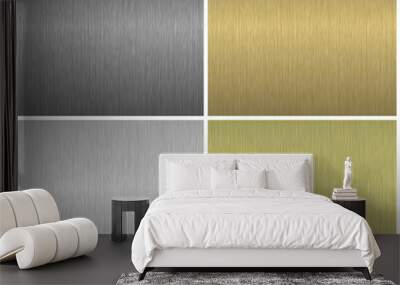 Vector metal textures set. Collection of seamless metal patterns for your design. Wall mural