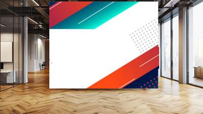 Abstract background with stripes. Modern geometric memphis style banner design. Vector Wall mural