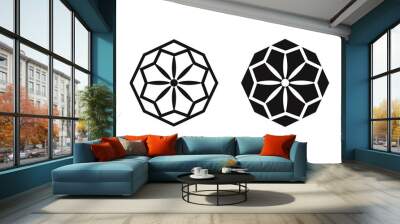 The black two geometric shapes. Abstract texture design element. Vector Wall mural