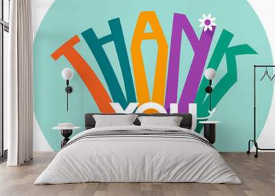 thank you in a flat style Wall mural