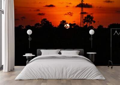 Vertical sunset Wall mural